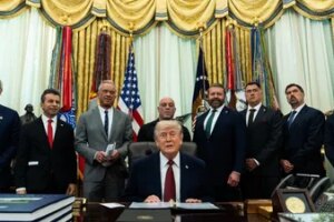 President Donald Trump speaks in the Oval Office of the White House, Saturday, April 18, 2026, in Washington. (AP)