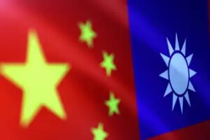 Chinese and Taiwanese flags are seen in this illustration. (Reuters)