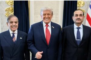 US President Donald Trump with Pakistan PM Shehbaz Sharif and General Asim Munir. (White House/ File photo)
