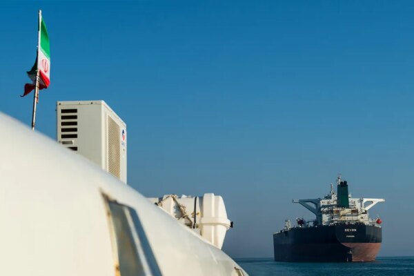 Oil tanker near terminal at Kharg Island in Iran