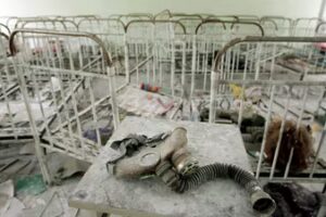 File image for representation only: A gas-mask lays in bedroom of kindergarten in the ghost town  of Pripyat near Chernobyl's nuclear power plant (AFP)