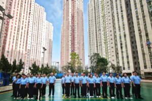 Non-local security guard training at Richland Gardens, a residential estate in Kowloon Bay, in April 2026. Photo: Richland Gardens, via Threads.