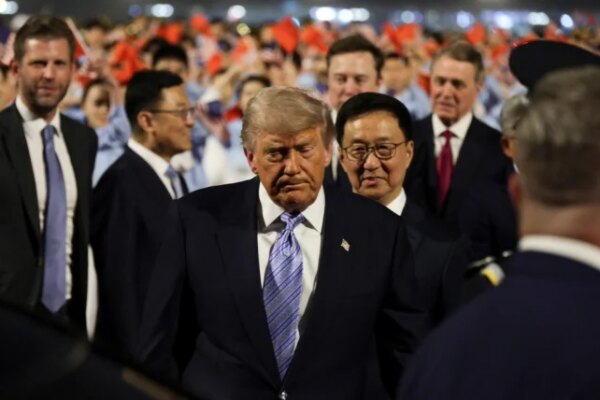 President Trump arrives in China for high-stakes summit with Xi