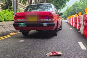 The cabby was arrested after his vehicle collided with the pedestrian. Photo: Cable TV News