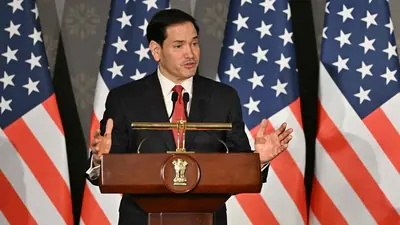 US Secretary of State Marco Rubio addresses a joint press conference in New Delhi on May 24, 2026. (Photo by Manan VATSYAYANA / AFP)