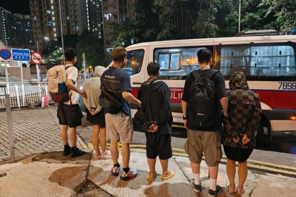 Hong Kong police arrest three women on May 19, 2026, on suspicion of manufacturing and trafficking dangerous drug etomidate in a public housing flat in Tsuen Wan's Lei Muk Shue Estate. Photo: Hong Kong Police Force.