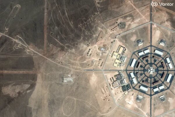 A satellite image shows military activity underway at the edge of the Xinjiang octagon-shaped installation, in the Xinjiang Uyghur Autonomous Region, China, May 11, 2026. Vantor/Handout via REUTERS THIS IMAGE HAS BEEN SUPPLIED BY A THIRD PARTY. DO NOT OBSCURE LOGO. MANDATORY CREDIT. NO RESALES. NO ARCHIVES