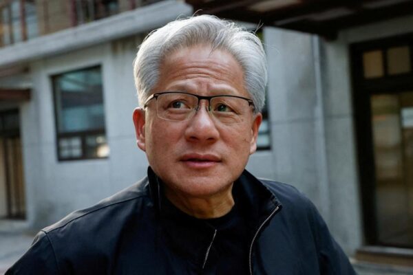 Nvidia CEO Jensen Huang arrives at a Meet-a-Claw event in Taipei, Taiwan, on May 23. REUTERS
