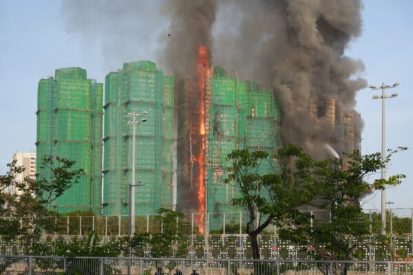 The inferno broke out on November 26 last year when all eight blocks at Wang Fuk Court were undergoing exterior maintenance work. Photo: Eugene Lee