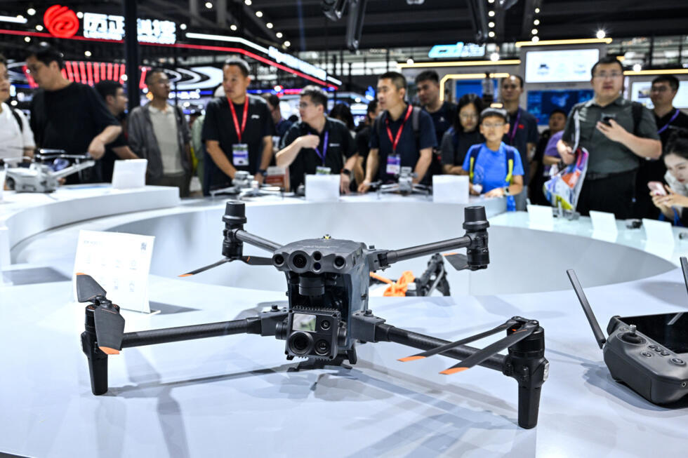 Drones with uses ranging from warfare to industrial cleaning were on display at the expo in Shenzhen
