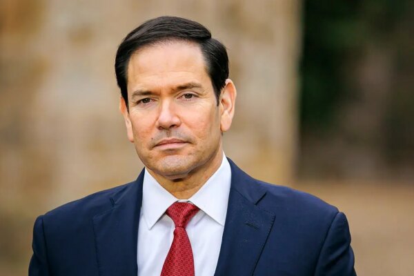 Marco Rubio standing at the G7 Foreign Ministers' Meeting in Cernay-la-Ville, France