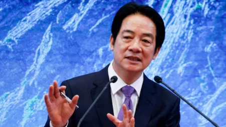 Taiwan President Lai Ching-te speaks at a news conference on the second anniversary of his taking office, at the presidential building in Taipei, Taiwan May 20, 2026. REUTERS/Ann Wang/File Photo