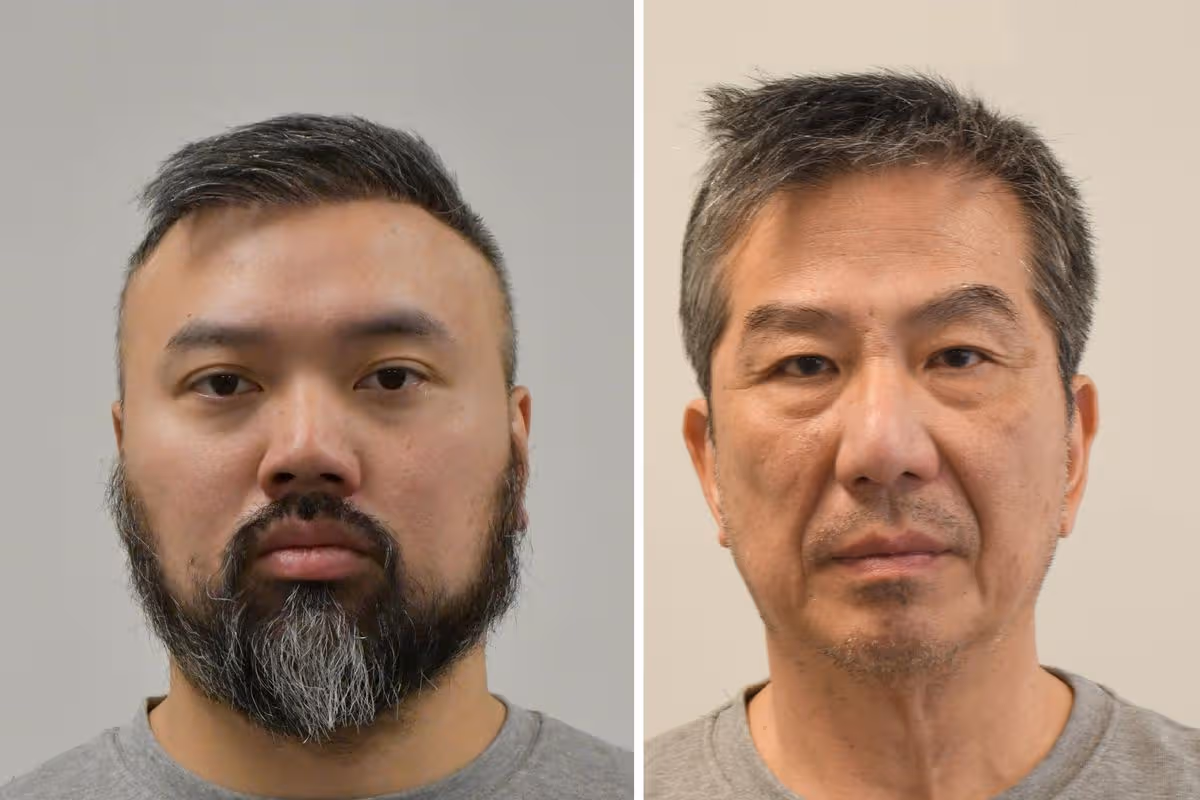 Chi Leung (Peter) Wai, 41, of Staines-upon-Thames (left) and Chung Biu Yuen, 66, of Hackney (right) have been jailed for spying on behalf of Hong Kong and China