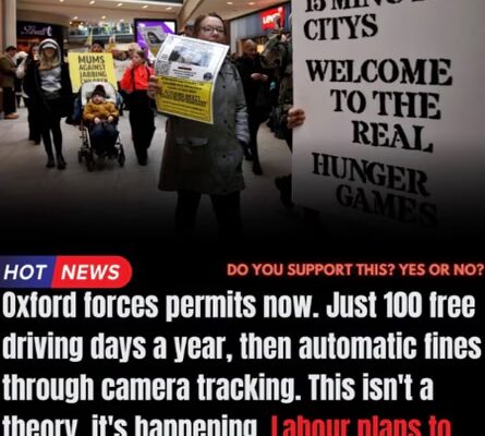 Social media post that falsely claims Oxford only lets people drive in the city for 100 days a year.