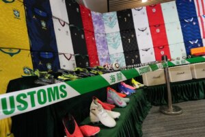 6 arrested as Hong Kong customs seizes HK$156 million in fake World Cup goods