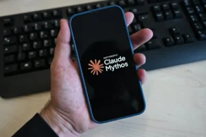 The logo of the AI assistant 'Claude Mythos' built by the US artificial intelligence firm Anthropic displayed on a smartphone in Brussels on 10 June, 2026 (AFP/Getty)