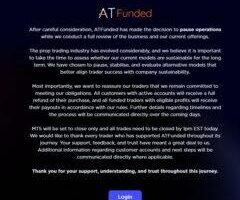 ATFX shutters prop trading unit ATFunded