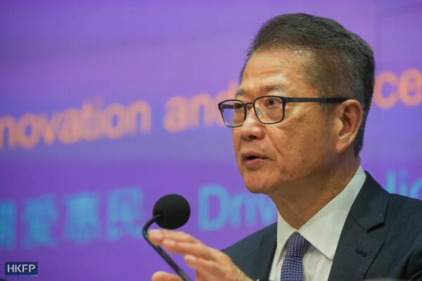 Financial Secretary Paul Chan holding a press conference after presenting the budget address on February 25, 2026. Photo: Kyle Lam/HKFP.