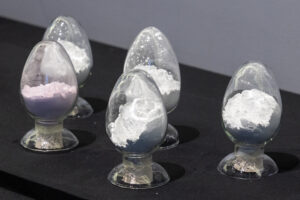 Picture shows the rare earth elements production section of the exhibition on China’s manufacturing achievements at the National Museum in Beijing.