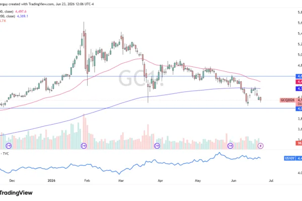 Gold Forecast 24/06: Gold Sees Pressure (graph)