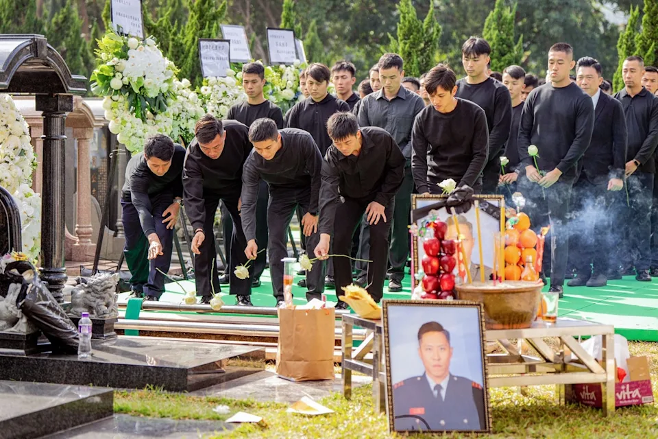 Funeral for firefighter Ho Wai-ho (AFP via Getty)
