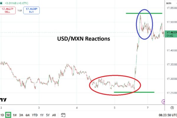 USD/MXN Analysis Today 08/06 Reaction Higher Friday Now Awaits Full Volume Today (chart)