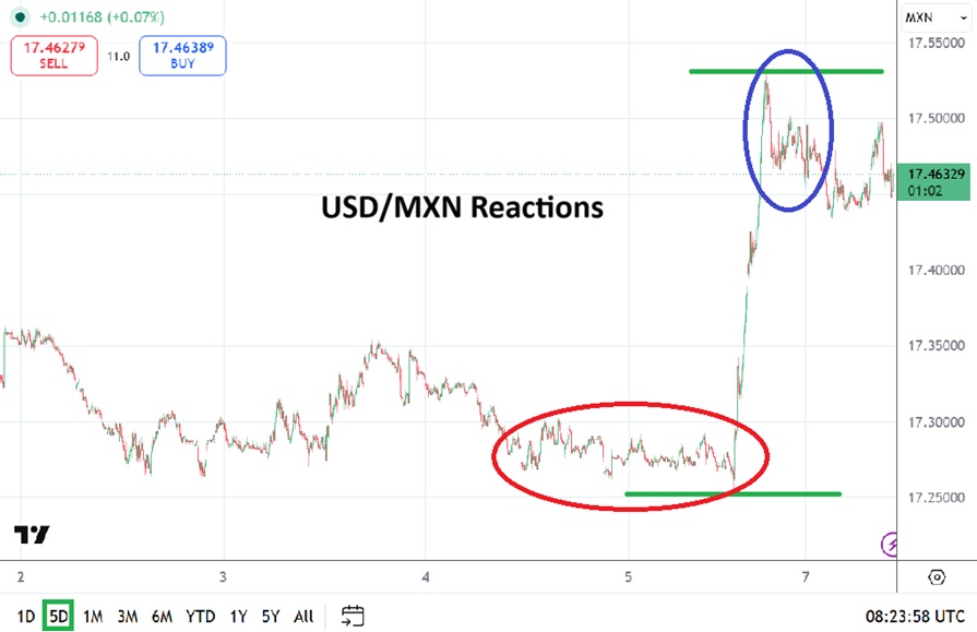 USD/MXN Analysis Today 08/06 Reaction Higher Friday Now Awaits Full Volume Today (chart)