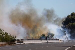French wildfires force officials to ban public from Tour de France’s third stage