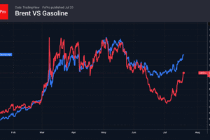 Fig. 1. Price movements for Brent crude and petrol.