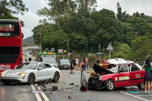 Hong Kong taxi driver dies, two passengers hurt in head-on crash with bus