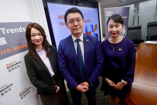 (From left) TDC’s principal economist Wendy Hu, Bruce Pang and senior economist Cherry Yeung at a press briefing on the research. Photo: Jonathan Wong
