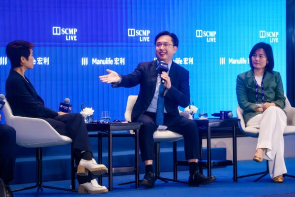 (From left) Jeanne Lim, BeingAI founder and CEO, Hendrick Sin, president of the Hong Kong Internet Professional Association and Zhang Xiaoyan, vice-president of the China Centre for Information Industry Development. Photo: Jonathan Wong