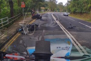 Motorcyclist dies after crashing head-on with tricycle in Hong Kong