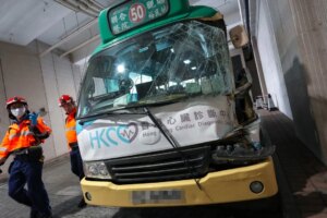 10 injured as minibus, water tanker collide in Hong Kong’s Kwun Tong district