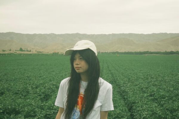 Hong Kong student Angel Lau at a cotton field in Xinjiang. Photo: Angel Lau