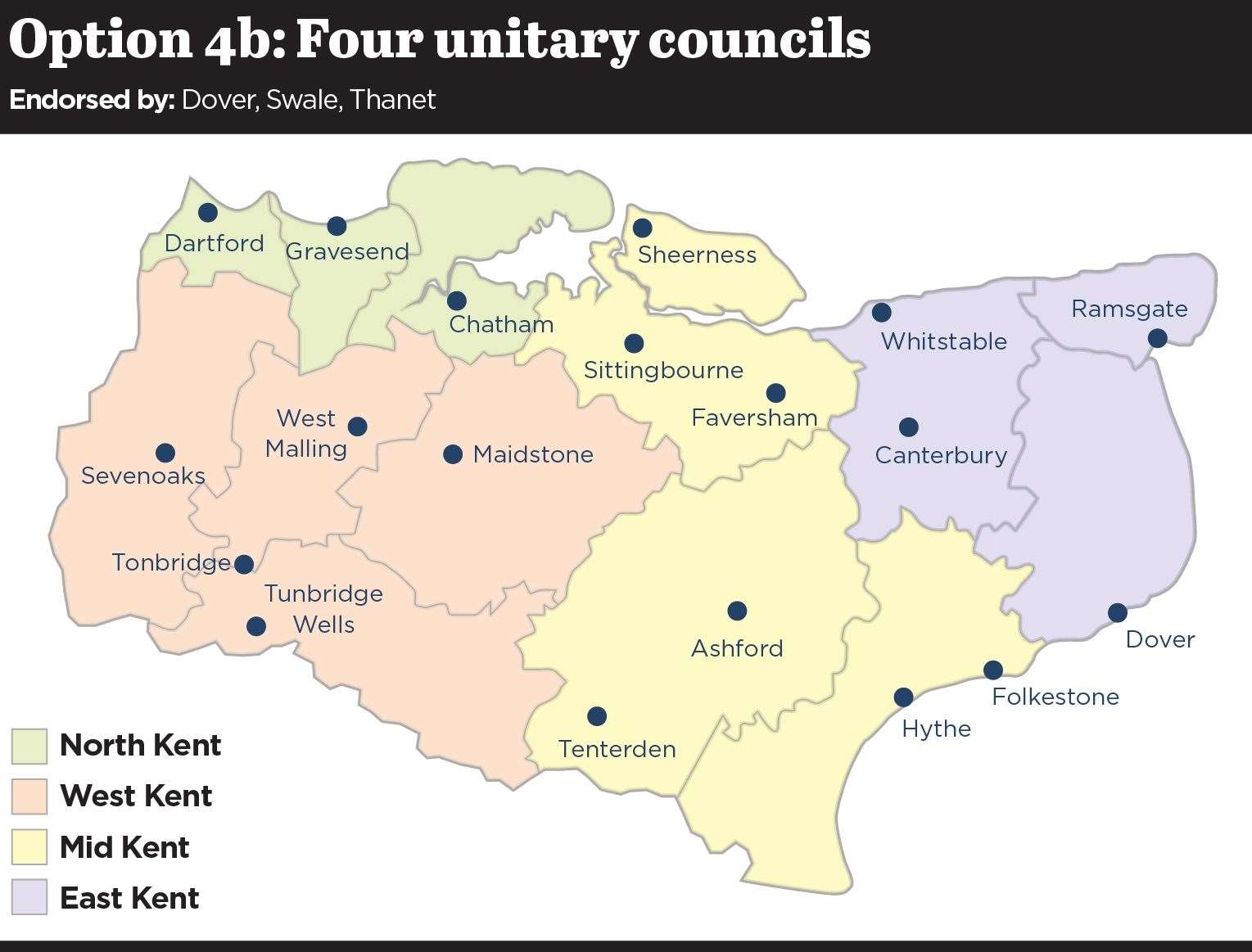 What the four new Kent councils will look like after 2028