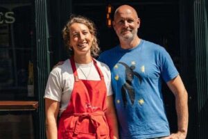 Owners of Cantina Caruso in Margate, Simona Di Dio and Harry Ryder. Picture: Good Food Guide