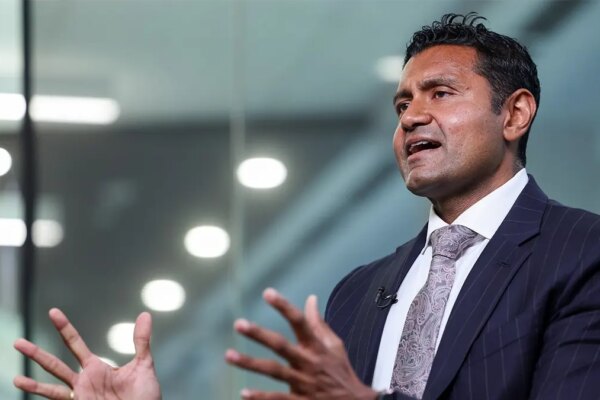 Shyam Sankar speaks during a Bloomberg Television interview at the Pennsylvania Defense and Innovation Summit.