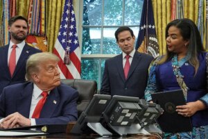 Donald Trump and Democratic Republic of the Congo's Foreign Minister Therese Kayikwamba Wagner