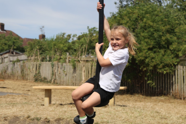 Children from Duckmanton Primary School on new park on West Crescent in Duckmanton