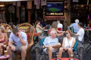 Few bars in Rome are showing the World Cup and at the ones that are, only tourists are watching.