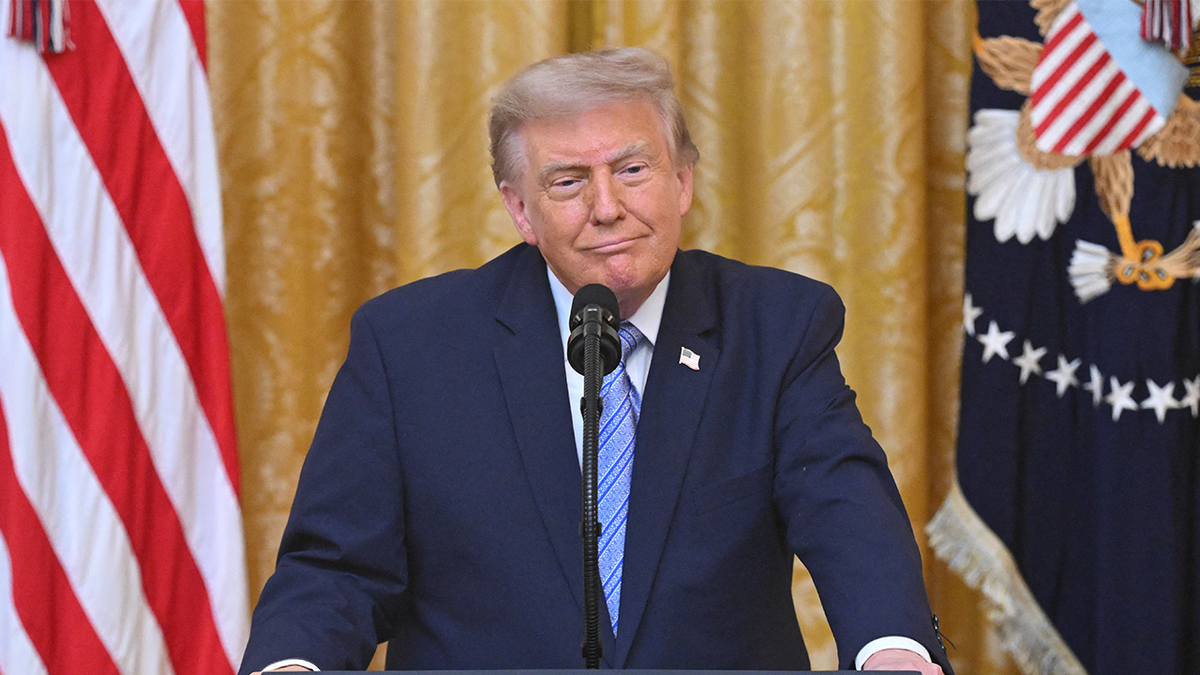 President Donald Trump delivers prepared remarks during a White House address on July 16, 2026.