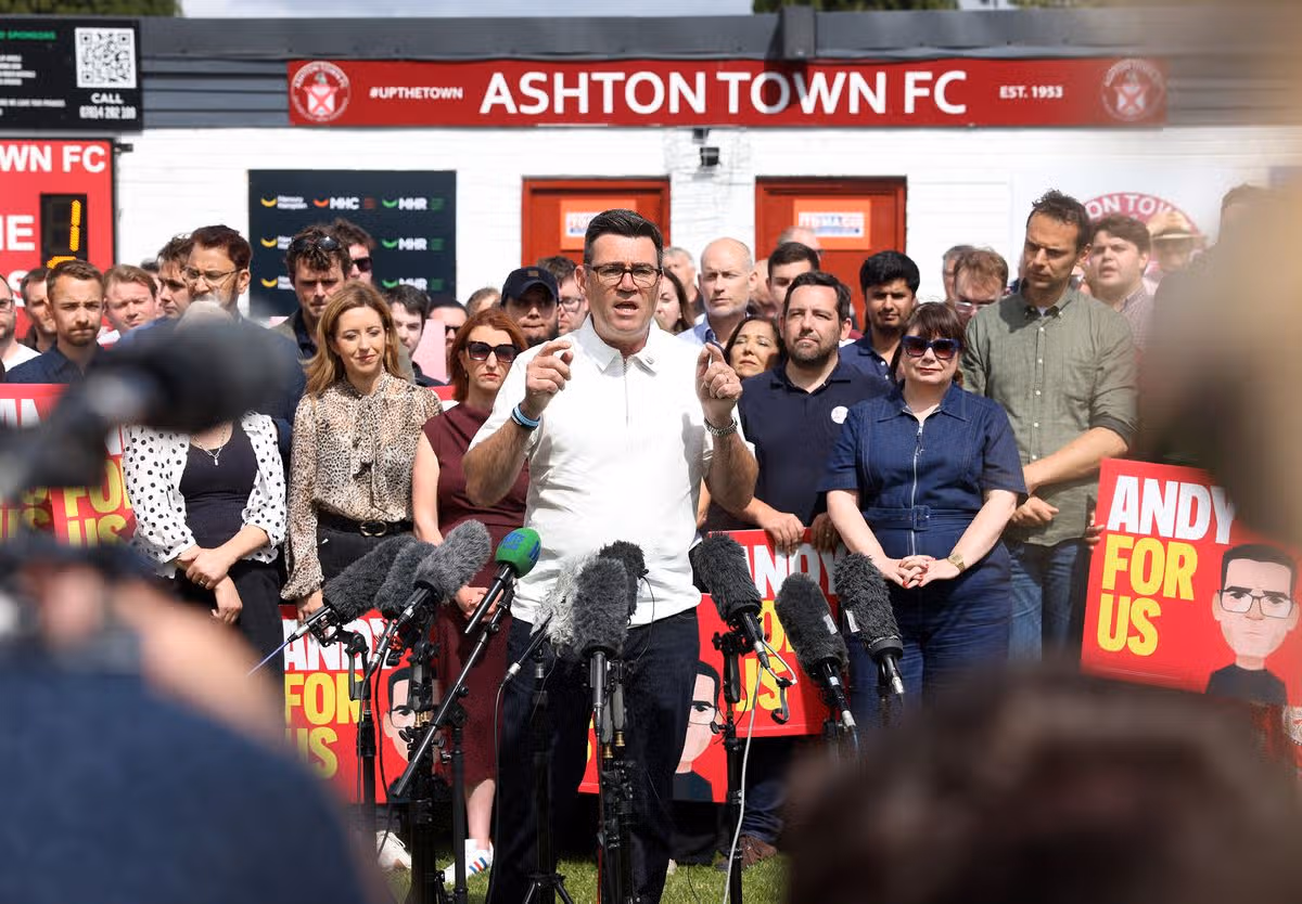 Andy Burnham at his Makerfield victory rally in June