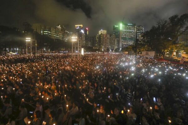 The Hong Kong Alliance organised annual candlelight vigils in Victoria Park to commemorate the 1989 Tiananmen Square crackdown. Photo: Sam Tsang