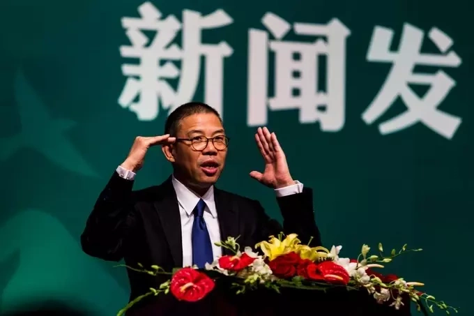 Zhong Shanshan, Chairman of Nongfu Spring Co., Ltd., delivers a speech at a press conference in Beijing, China, May 6, 2013. Photo by Oriental Image via Reuters