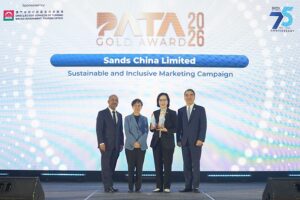 Sands China Ltd. achieved outstanding results at the 2026 PATA Gold Awards, winning two Gold Awards: in the category of Printed Marketing Campaign (Industry) for the artbook publication “Sands China Presents — Dopamine: Fountain of Happiness” and in the category of Sustainable and Inclusive Marketing Campaign for the signature initiative the Sands Shopping Carnival.
