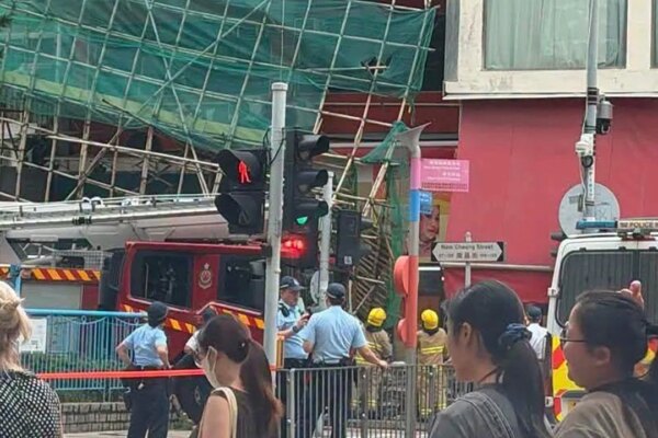 Man hospitalised after bamboo scaffolding collapses in Sham Shui Po