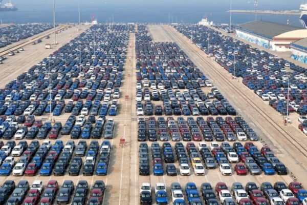 EV export ChinaAn file photo shows vehicles for export at Yantai Port in east China's Shandong Province. China's auto production and sales logged double-digit increases in the first half of the year (H1), a sign of vibrant domestic consumption in the world's second-largest economy, data from the China Association of Automobile Manufacturers (CAAM) showed on Thursday. The country's auto output totaled 15.62 million units during the period, up 12.5 percent from a year ago, while auto sales rose 11.4 percent to 15.65 million units.  EPA/XINHUA / Tang Ke CHINA OUT / UK AND IRELAND OUT  /       MANDATORY CREDIT EDITORIAL USE ONLY