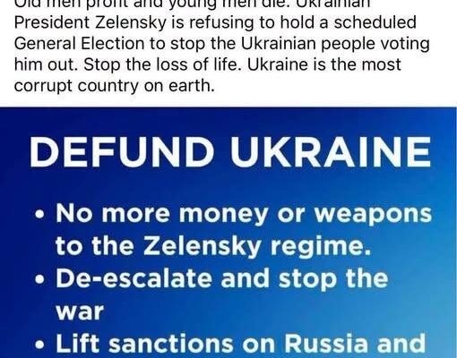 Reform UK distances itself from unofficial local Facebook page opposing support for Ukraine