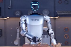 Unitree robot cracking walnuts